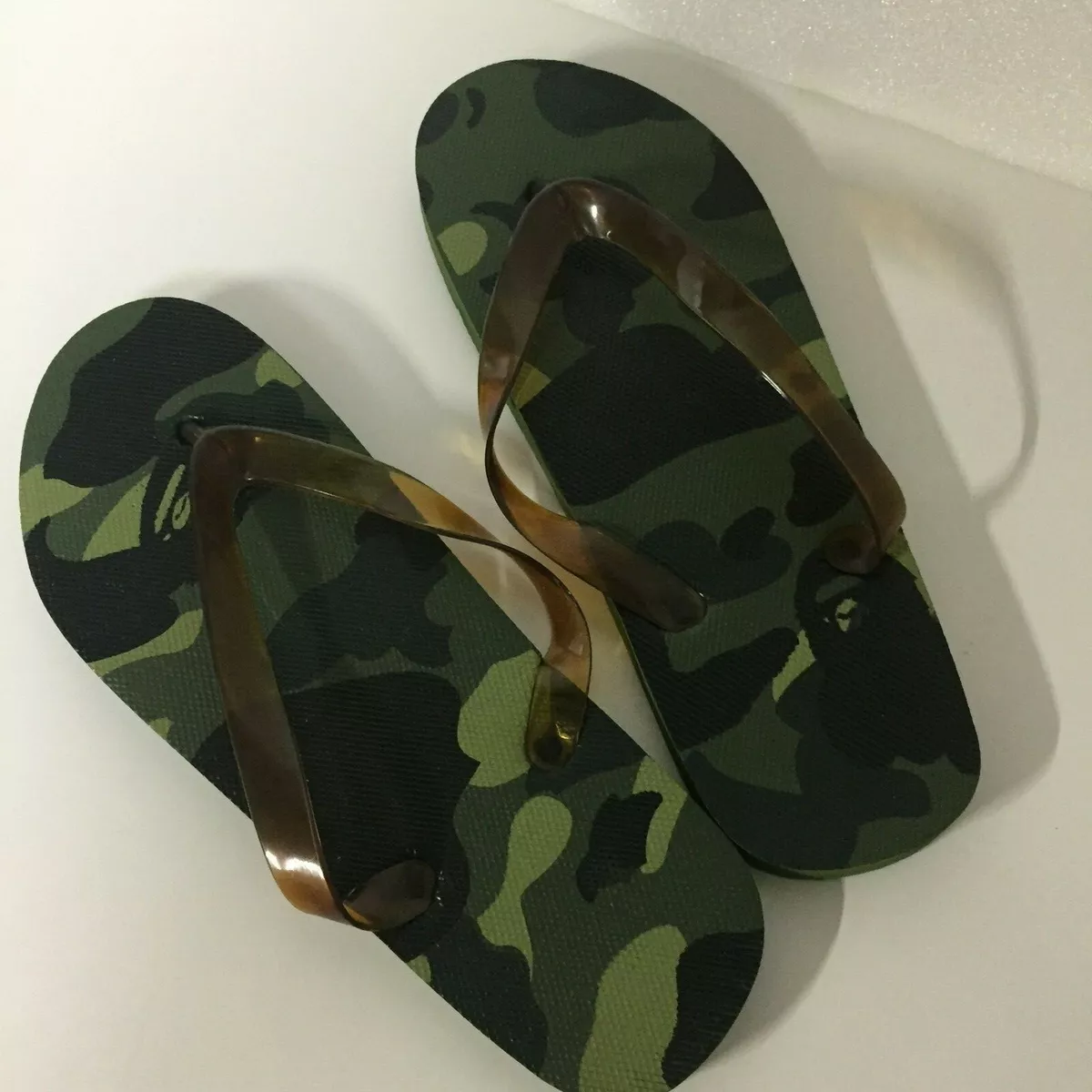 A BATHING APE BAPE Beach Sandal Green Camo New (Deadstock) Rare