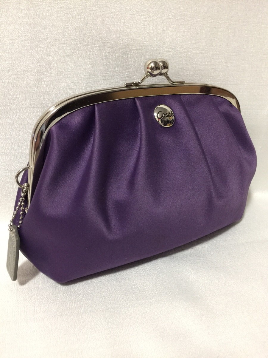 バッグ Rare COACH Framed Kisslock Bag Purple Coach 1941 Kisslock Frame Bag - Purple Satchels, Handbags