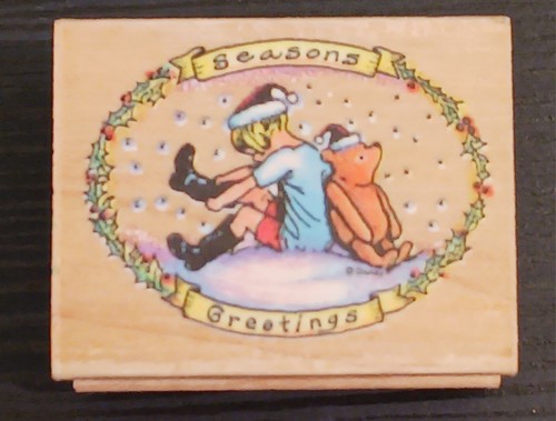 Winnie the Pooh Christmas Rubber Stamp Christopher Robin All Night Media 724E - Picture 11 of 14