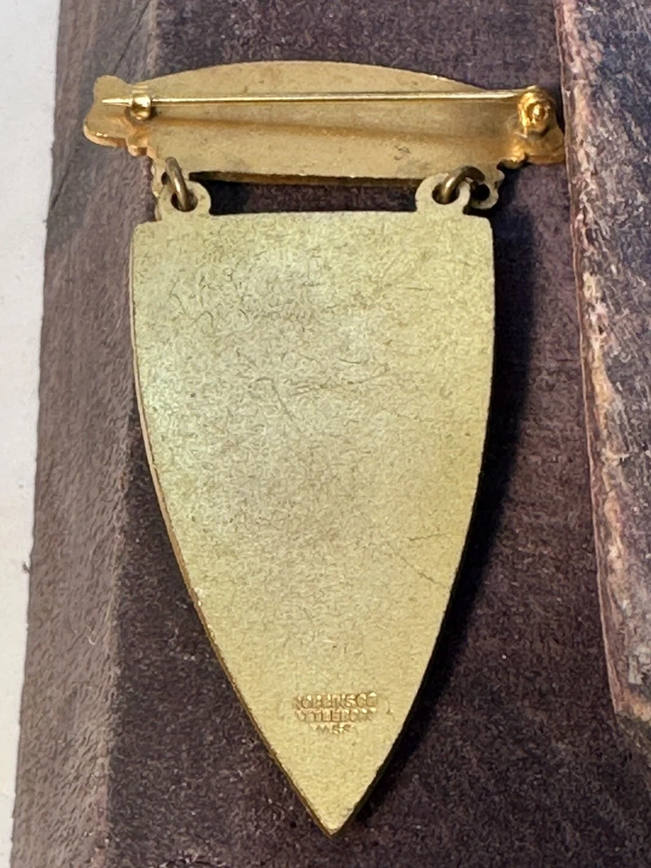 "Pin Fraternal Templario Masónico de Nueva Orleans 3"" Largo Esmalte Chapado en Oro" Foto 3 de 4