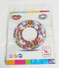Kids Swimming Ring Float Happy Holiday With Fun Animals Design Size 70 cm