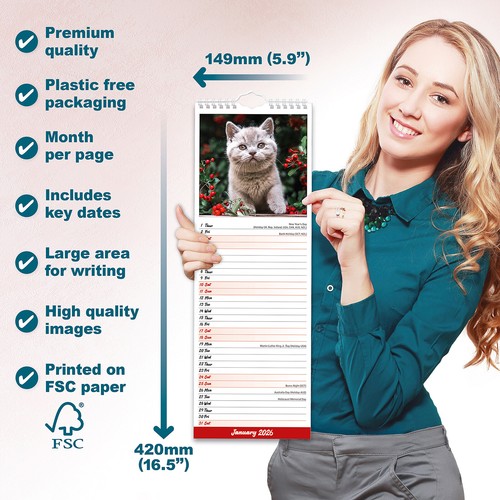 Calendario Kittens Slim 2026 | Regalo Slimline 15% DE DESCUENTO EN PEDIDOS MÚLTIPLES - Imagen 6 de 8