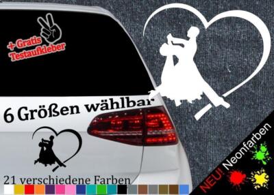 Tanzpaar Herz Aufkleber 6 Größen Samba Tanzen Salsa Tango Dance Merengue Cha Cha