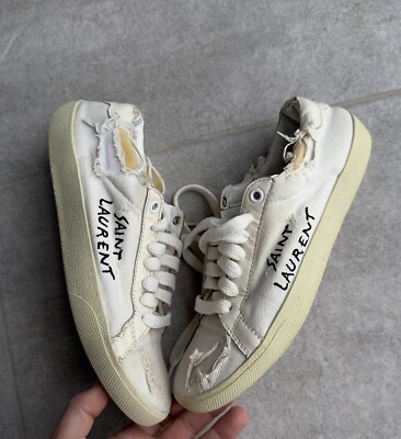 Saint laurent Womens Shoes Ysl Low Top Sneakes Keds Cotton size 38