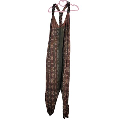 Vintage Laise Adzer Bohemian Woven Tapestry Jumpsuit Dungaree Lagenlook  1980's