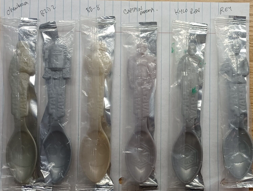 Star Wars Last Jedi Color Changing Spoons Full Set 6 Characters Factory ...