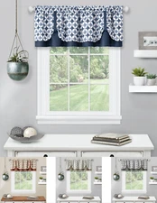 Kate Aurora Modern Geometric Button Tuck Window Valance - Assorted Colors
