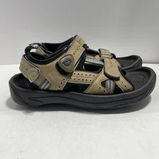 FootJoy Mens Size 8 Brown Leather Soft Spike Adjustable Strap Golf Sandals Shoes