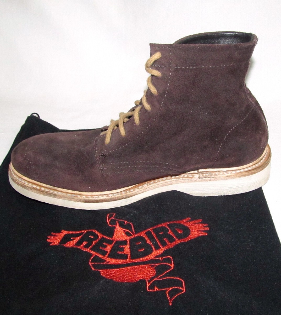 FreeBird Wheeler Brown Suede Leather Lace Up Boots Mens Size  display picture 2
