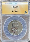 1963 50c Ben Franklin Half Dollar Proof ANACS PF64