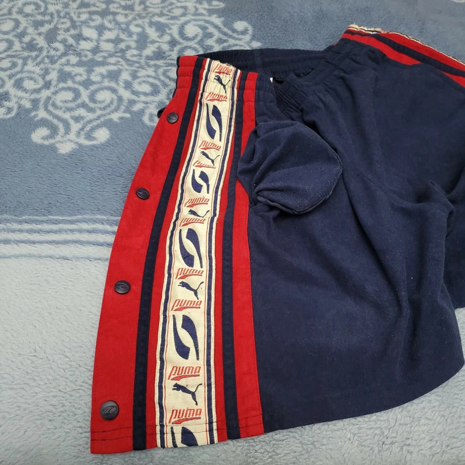 PANTALON PUMA AZUL USADO TALLA S POLIESTER CORCHETES BASKET - Imagen 4 de 4