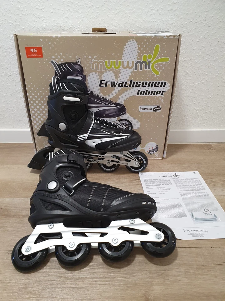 muuwmi Inline Skates Inliner Verstellbar Gr.44,45,46 Herren Damen Erwachsene NEU - Bild 3 von 4
