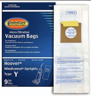 Hoover Type Y Vacuum Bags Micro Filtration - 9 Pk Wind Tunnel Upright