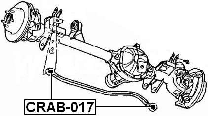 Buje de brazo para varilla de control de vía delantera FEBEST CRAB-017 OEM 52088305AB Foto 2 de 3