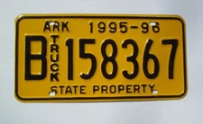 Old 1995-96 Arkansas Truck License Plate B-158367 Embossed NOS