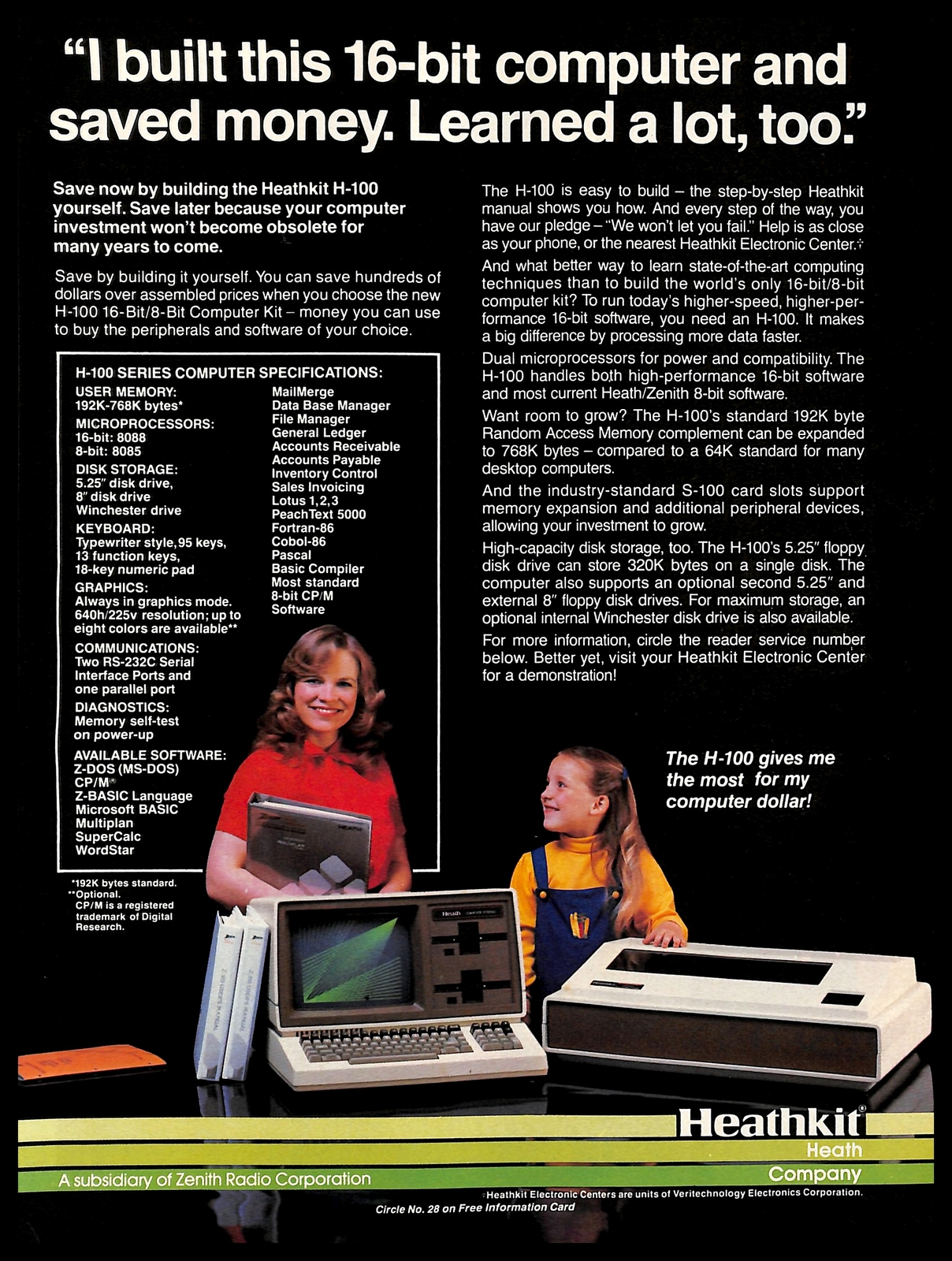 1984 Heathkit H100 Series Computer Kit Vintage PRINT AD Electronics