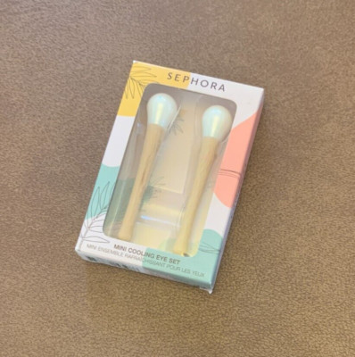 Sephora Mini Cooling Eye Set, Wood Handles, Ceramic Tips, set of 2 wands
