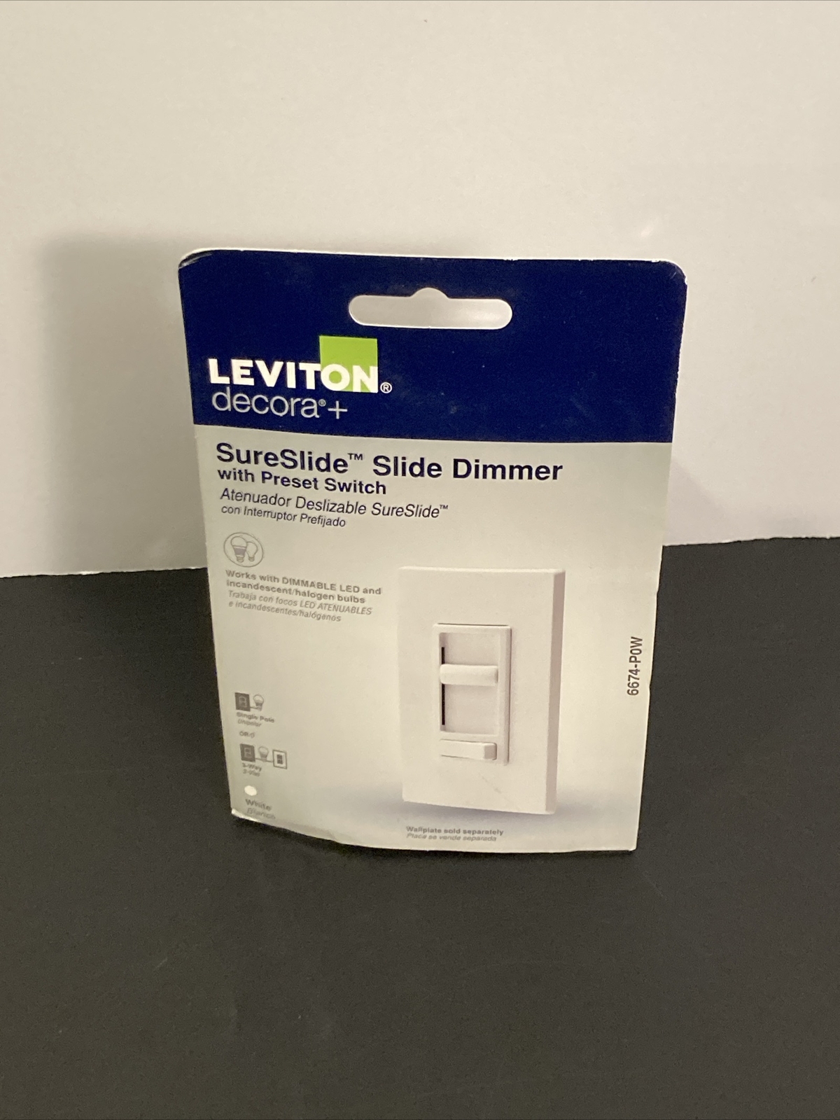 Leviton Decora 6674 Sure Slide Dimmer w/ Preset Switch White 78477561942 eBay