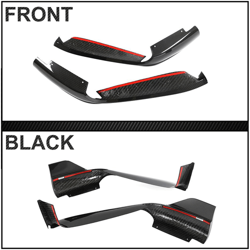For Porsche 911 992 Carrera Targa Dry Carbon Front Bumper Splitter Air Vent Fins - Picture 10 of 11