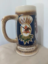 VINTAGE BUDWEISER ANHEUSER-BUSCH INC. BEER MUG STAFFEL STONEWARE W GERMANY 3D