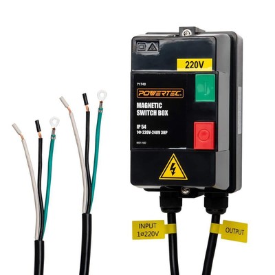 POWERTEC Prewired Magnetic Switch Box 220-V - 240-V 21-25-Amp 3-Wire Motor/Load