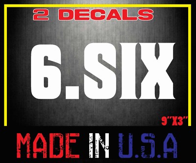 6.SIX Decal Sticker Turbo Diesel Truck Crew Cab Soot Stacks 6.6L Bowtie ...