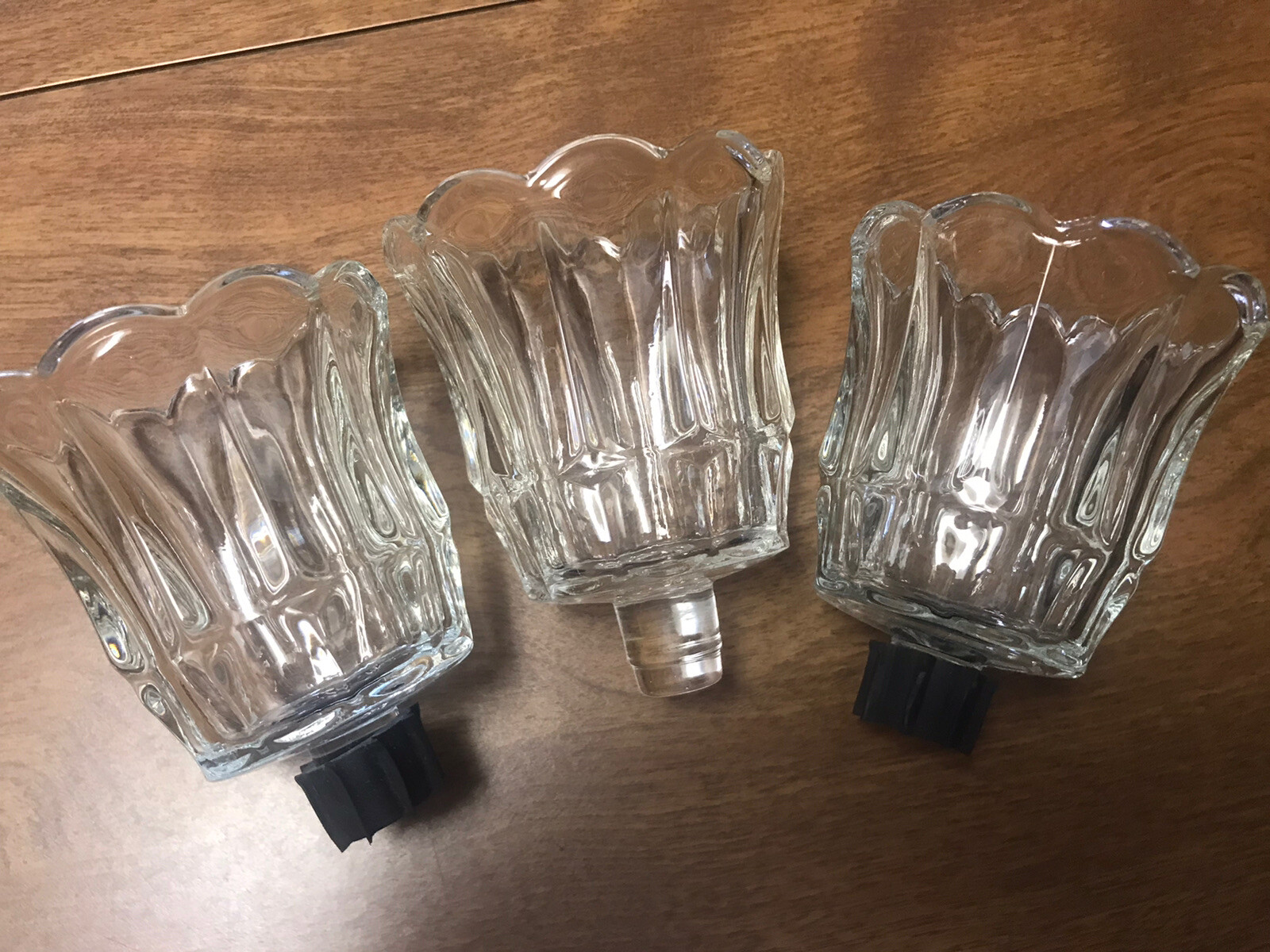 3 Starlite Glass Pegged Votive Cup Candle Holders Homco Home Interior