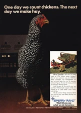 1970 Sperry Rand: One Day We Count Chickens Vintage Print Ad