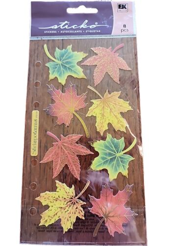 Gold Foil Vellum Maple Leaves Stickers Papercraft Planner Journal Fall Autumn - Photo 1/4