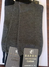 Three Pair Pack 100% Men Genuine Mercerized Egyptian Cotton Socks- Black