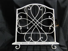 Tripar Distressed White / Cream Metal Display Stand for One Book