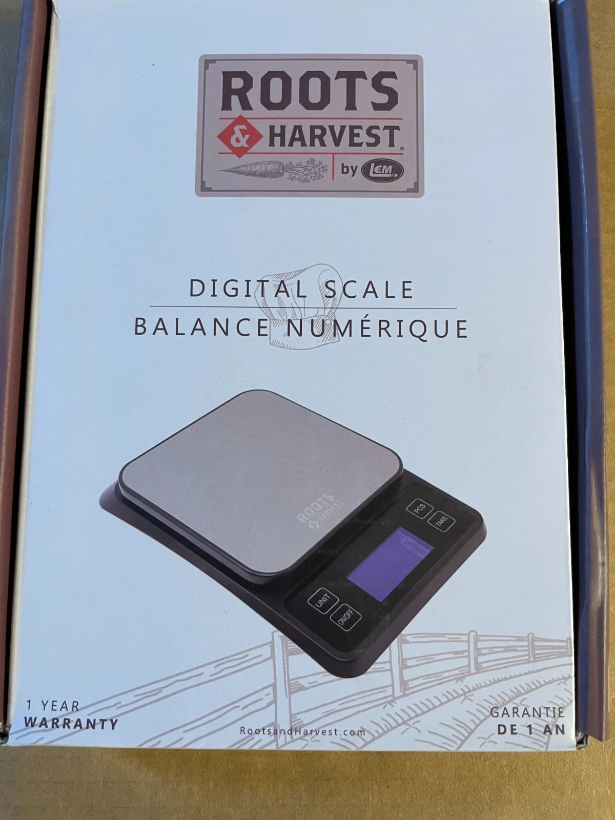 ROOTS HARVEST Digital Food Scale 11 lb Capacity Compact Precise Kitchen Tool