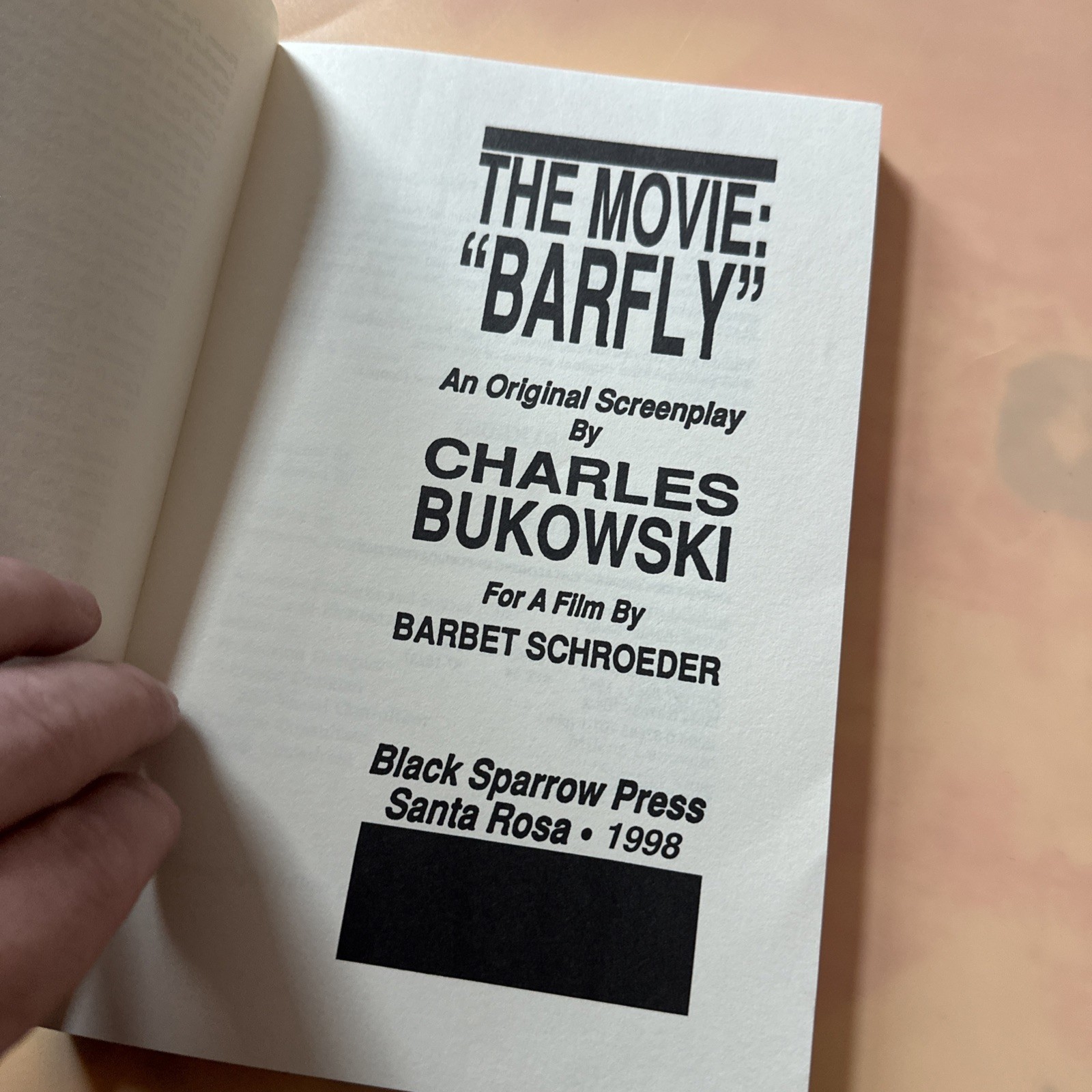 (#67).1987 The Movie: Barfly by Charles Bukowski Paperback Book