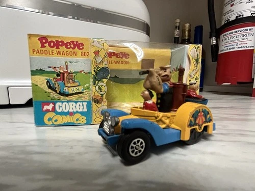 VINTAGE CORGI COMICS #802 POPEYE PADDLE-WAGON MADE IN GREAT BRITAIN 1969