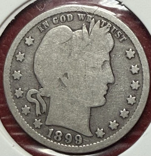 1899 Barber Quarter. Free Shipping