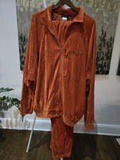 Vintage Sean John Track Suit Men 2XL Orange Velour Hip Hop Jogger Athleisure Y2K