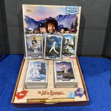 🔥2025 Topps x Bob Ross The Joy of Baseball COMPLETE 100 CARD SET+BOX +BRUSH 🔥 