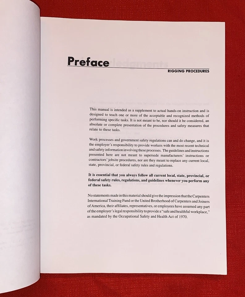Carpenters International Training Fund Rigging Procedures Manual 2004 - Image 4 of 4
