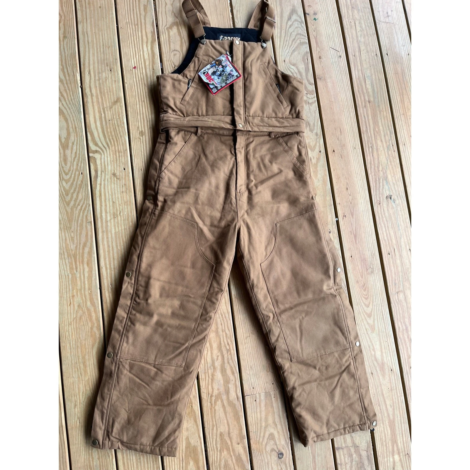 NWT! Rocky Renegade-Convertible overall Bibs. Brown. Sz.LARGE.Workwear.outdoors.
