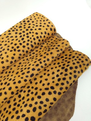 Natur Cheetah Cavallino Calfskin Medium Pattern Hair On Hide Leather