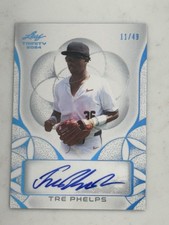 Tre Phelps 2024 Leaf Trinity Platinum Auto Autograph #11/49 #BA-TP1