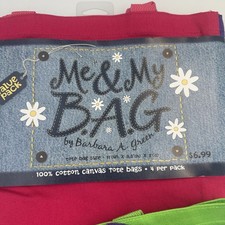 NEW  Set of 7  Me  My Bag by Barbara A. Green Value Pack Canvas Tote Craft Bags