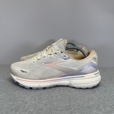 Brooks Ghost 15 Womens Shoes Size 8 Cream Peach Running Sneakers 1203801B199