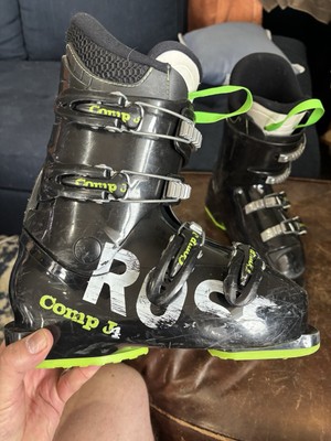 Rossignol Comp J4 Ski Boots Youth Black Neon Green Size 23.5 (5.5)