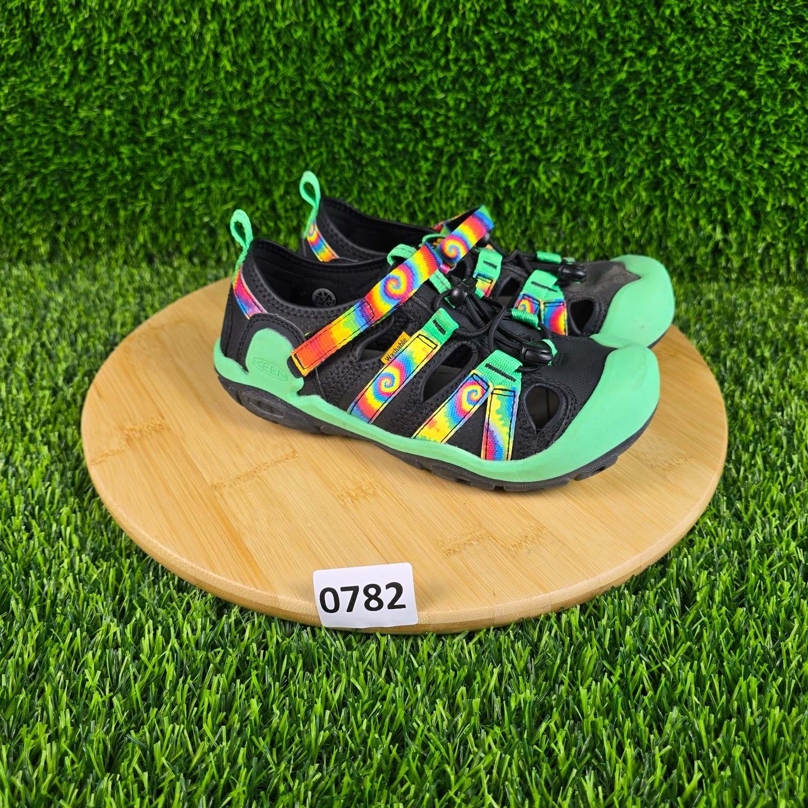 Sandali KEEN Newport H2 giovani taglia 3 tie dye swirl nero verde scarpe acqua