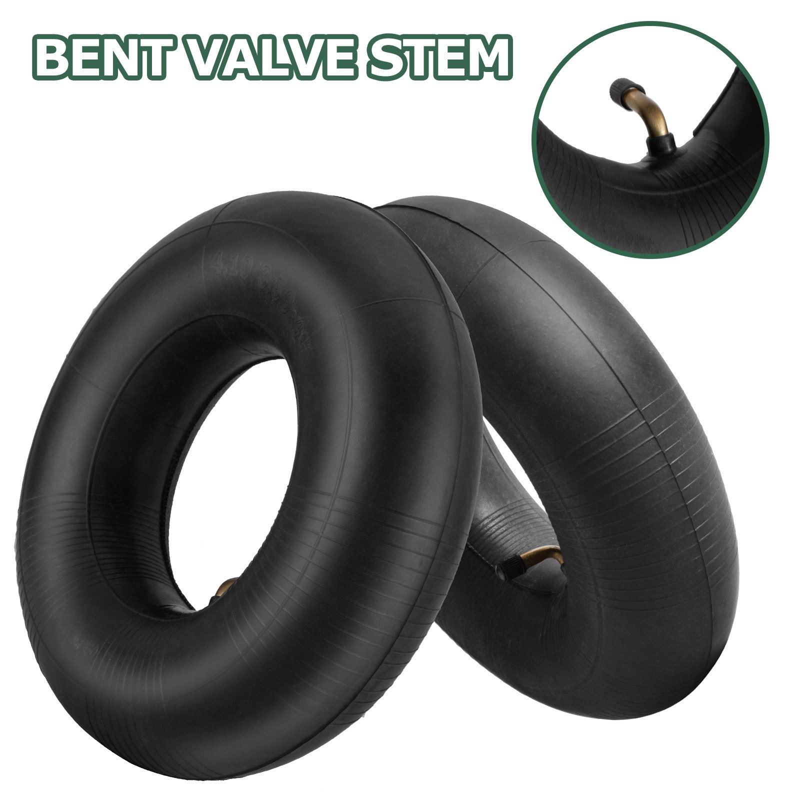 2PCS Wheelbarrow Wheel Rubber Inner Tube 4.10/3.50-4 Heavy Duty Replacement Tyre