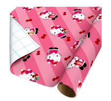 Hello Kitty Pink Christmas Wrapping Paper with Cutlines  (25 Sq. ft., 1-Roll)