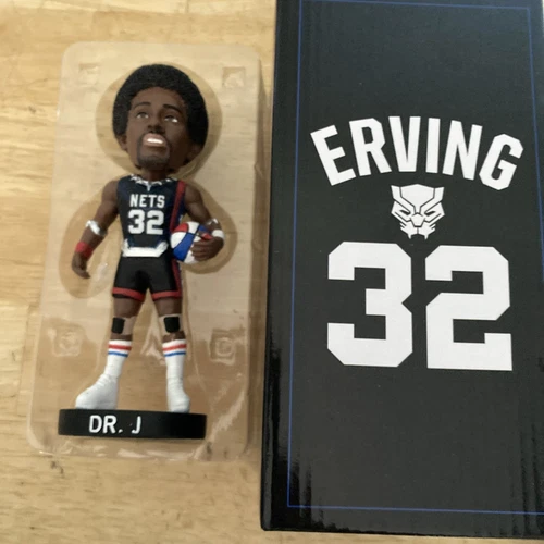 Bobblehead Erving 32 Dr. J Black Panther New In Box NY Nets 2019