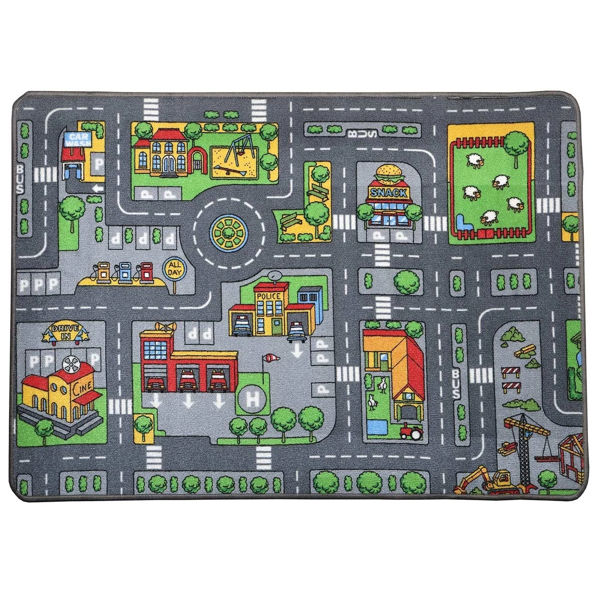 Universal Hobbies Large Street Play Carpet w Roads, City & Buildings PT-2911