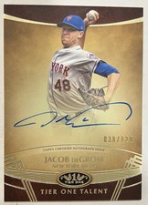 2019 Topps Tier One - Tier One Talent Autographs Jacob DeGrom #TTA-JDE /120 (AU)